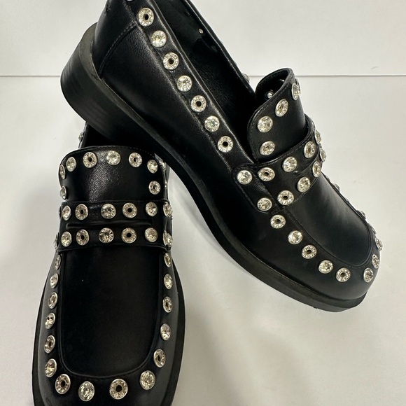 Olivia miller Black Studded loafers size 6 women brand new without box - Picture 2 of 6